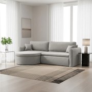 Uniwersalny narożnik Verona L z funkcją spania, do salonu, jasnoszary