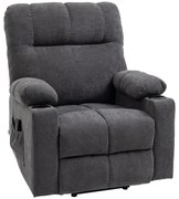 HOMCOM Fotel dla seniora z funkcją podnoszenia i leżenia z pilotem ciemnoszary 144 cm x 91 cm x 88 cm | Aosom PL