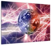 Obraz - Kula ziemska pod prądem (70x50 cm)