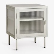 Stolik Nocny Z Stali I Szkła Paoline Awokado - Sklum