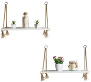 Zestaw dwóch białych wiszących półek D2-R67