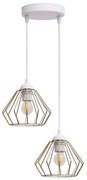 Żyrandol na lince CEED GOLD 2xE27/60W/230V śr. 28 cm białe/złoty