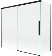 Mexen Rox parawan nawannowy 2-skrzydłowy rozsuwany 170 + 75 x 150 cm, transparent, czarny - 8C9-170-075-70-00