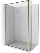 Mexen Kioto ścianka prysznicowa Walk-in 100 x 30 cm, czarny wzór, złota szczotkowana - 800-100-212-55-70-030