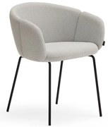 Jasnoszary tapicerowany fotel jadalniany Add – Teulat