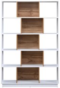 Biblioteczka z 15 wnękami - Biały i Naturalny - DALENOR