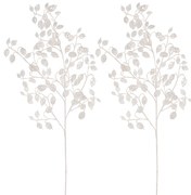 Zestaw sztucznych gałązek Lunaria, 2 szt., biały, oszronione, 85 cm