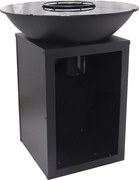 Grill plancha z funkcją rusztu na węgiel i drewno ze schowkiem 80 x 80 x 96 cm czarny - IGNOS