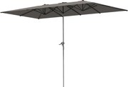 Outsunny Podwójny parasol, 451 x 264 cm Parasol z systemem korbkowym, 12 metalowych prętów, Maszt aluminiowy, Ciemnoszary
