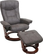 Fotel relaksacyjny Halifax,  ciemnoszary, kolor orzechowy