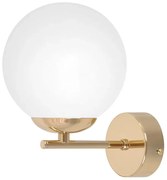 Złoto-biały kinkiet z okrągłym szklanym kloszem H0-S69