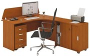 Zestaw mebli biurowych MIRELLI, typ F, prawy, czereśnia