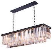 Żyrandol Quartz 100 cm – podłużny, prostokątny kryształowy żyrandol nad stół