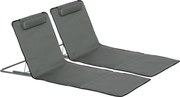 Outsunny Zestaw 2 mat plażowych, regulowany, składany, 124Dł x 53Szer x 37-50Wys cm, Szary