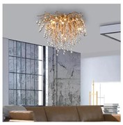 Paul Neuhaus 8091-11 - Żyrandol natynkowy ICICLE 9xG9/40W/230V śr. 50 cm mosiądz