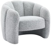 Fotel muszla z szarą szenilową tapicerką - DELIPO