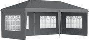 Outsunny Pawilon 3x6 m wodoodporny, składany z 4 ścianami, oknami, ochrona UV, torba transportowa, szary | Aosom PL