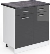 Szafka dolna do kuchni antracyt wysoki połysk 80x60x81.6 r-line