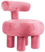 Różowy aksamitny fotel Abrazo – Leitmotiv