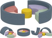 AIYAPLAY Zestaw 7 miękkich klocków piankowych dla maluchów — sztruksowy, odpinany pokrowiec, różne kształty, kolorowy