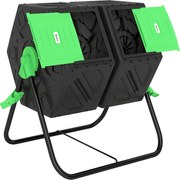 Outsunny Kompostownik 130 L, 67 x 60 x 77 cm, szybki kompostownik z tworzywa sztucznego z systemem wentylacyjnym do ogrodu, kuchni | Aosom PL