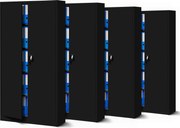 Zestaw 4x biurowa szafa metalowa na akta JAN, 900 x 1850 x 400 mm, czarna