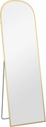 HOMCOM Lustro stojące, lustro pełnej długości, nowoczesny design, 50 cm x 1,5 cm x 170 cm, Złote | Aosom PL