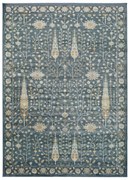 Niebieski dywan z wiskozy Universal Vintage Flowers, 140x200 cm