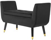 HOMCOM Ławka z Pojemnikiem i Podłokietnikami, Skrzyniowa, Aksamitny Poliester, Drewno Kauczukowe, Ciemnoszary, 107 x 42 x 65 cm