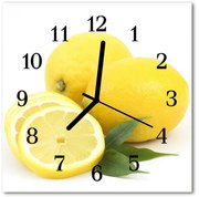 Zegar szklany kwadratowy Cytryny