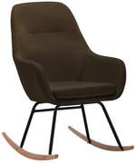 Tapicerowany, brązowy fotel bujany E0-G26