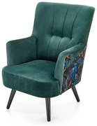 Fotel do salonu PAGONI VELVET ciemnozielony HALMAR