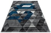 Dywan nowoczesny Lima Trójkąty szaro-turkusowe 200 cm x 290 cm