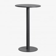 Wysoki Okrągły Stół Ogrodowy Ø60 Cm Z Żelaza Mizzi Grafitowa Szarość - Sklum