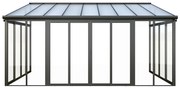 Weranda z aluminium i poliwęglanu odporna na UV - 15,8 m² - antracytowy - MATHILDA