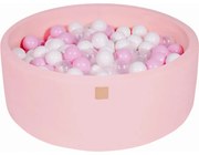 Okrągły Suchy Basen Z Piłeczkami 7cm Dla Dziecka, 90x30cm/250 Piłek, Bawełniany, Jasnoróżowy, Model Amour - Meowbaby®
