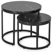 Komplet dwóch eleganckich stolików czarny marmur C1-L64