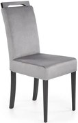 Krzesło drewniane z popielatą tapicerką R7-F69