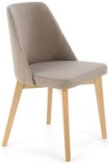 Beżowe kubełkowe krzesło tapicerowane dąb sonoma E3-M20