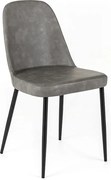 Zestaw 4 nowoczesnych jasnoszarych krzeseł do jadalni „Damascus” obitych miękką w dotyku skórą ekologiczną