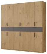 Nowoczesna szafa uchylna 270 x 240 cm – Dąb Lancelot / Szary Grafit