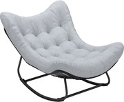 Huśtawka z Rattanu Outsunny z Ramą Stalową i Poduszką 98 x 111 x 74 cm Szary