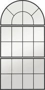 HOMCOM Lustrzany Panel ścienny, Lustra Okienne, Trzyczęściowe, z Metalową Ramą, 76 x 53 cm, Czarny