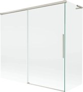 Mexen Rox L parawan nawannowy 2-skrzydłowy rozsuwany 170 + 80 x 150 cm, transparent, nikiel szczotkowany - 8C9L-170-080-97-00