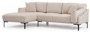 Jasnobeżowa sofa narożna Artie Leo, narożnik lewy
