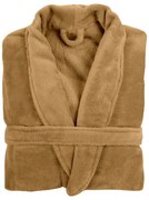 Musztardowy szlafrok z mikropluszu w rozmiarze S/M Cozy – Tiseco Home Studio