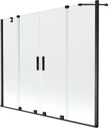 Mexen Velar Duo parawan nawannowy 2-skrzydłowy rozsuwany 170 x 150 cm, transparent, czarny - 896-170-000-02-70