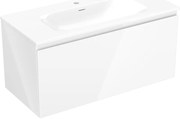 Mexen Orio szafka łazienkowa 100 cm z umywalką Vela, 1 szuflada, biała połysk - 91A10-10047-1-BF00-W23M00