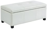 Ławka ze skrzynią z ekoskóry FILIPPO - kolor biały