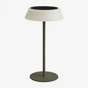 Bezprzewodowa Zewnętrzna Lampa Stołowa Solarna Led Z Polietylenu I Żelaza Ulenia Intensywny Verde Olive - Sklum